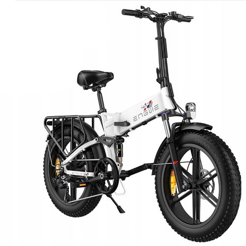Vélo Électrique Pliable Engwe Engine X, Moteur 250 W, Batterie 48 V 13 Ah, Vitesse Maximale 25 Km/H, Autonomie 100 Km, Pneus Adulte 20 Pouces, Double Frein À Disque - Blanc