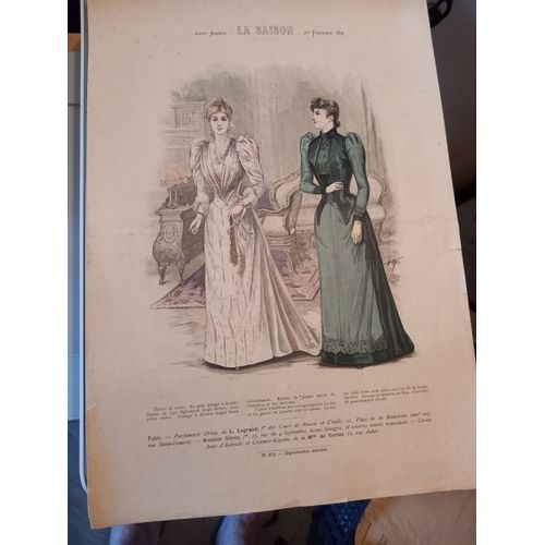 Gravures De Mode 1er Février Et 1er Août 1891, La Saison, 27 Cm/38 Cm