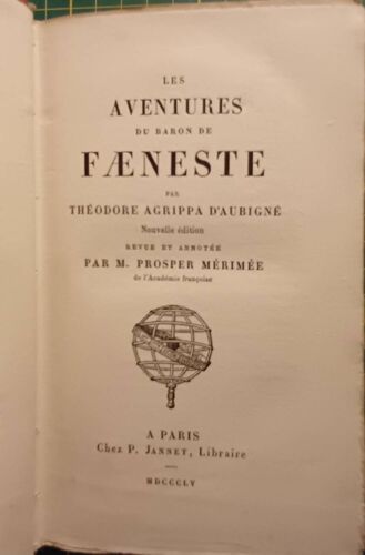 Les Aventures Du Baron Faeneste. Ed Revue Par P. Mérimée. 1855