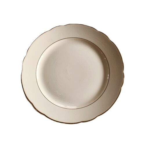 Plat De Service Villeroy & Boch Vintage Ton Crème Et Doré Tbe