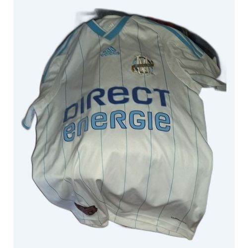 O.M Maillot Foot Mixte , Taille S , Olympique De Marseille 2009 Direct Energie Adidas - Col En V - Détails Dans L Annonce