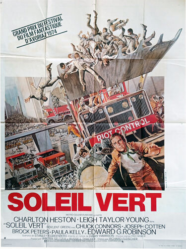 Soleil Vert (Soylent Green) - Véritable Affiches De Cinéma Pliée - Format 120x160 Cm - De Richard Fleischer Avec Charlton Heston, Edward G. Robinson, Leigh Taylor-Young, Chuck Connors - 1973