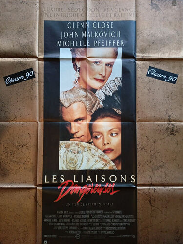 Les Liaisons Dangereuses (Dangerous Liaisons) - Véritable Affiche De Cinéma Pliée - Format 120x160 Cm -D E Stephen Frears Avec Glenn Close, John Malkovich, Michelle Pfeiffer, Keanu Reeves - 1990