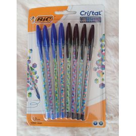 Bic: Paquet De 8 Stylos-Billes "Cristal Collection" *Bleu & Noir