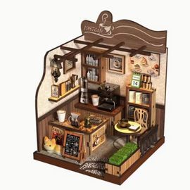 Book nook à construire style café rétro. Maison miniature