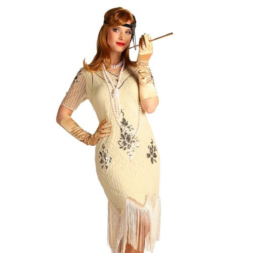 Déguisement Robe Charleston Étoile Écru Femme