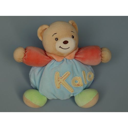 Doudou ours boule Kaloo bleu orange vert