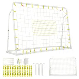 But De Football Extérieur 187 X 60 X 102-122,5 Cm 2 En 1 Angle Réglable Cadre Robuste En Métal Blanc Helloshop26 20_0010952