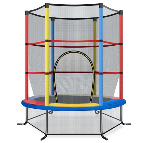 Trampoline De Jardin 165 X 165 X 188 Cm Protection Complète Pour Enfants Design Coloré Helloshop26 20_0014495