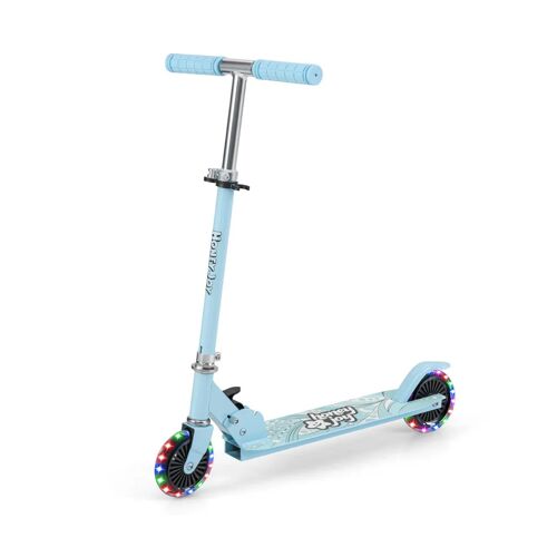 Trottinette Enfant Pliable 66 X 33 X 80 Cm 3 Hauteurs Réglables Roues Clignotantes Style Moderne En Aluminium Bleu Clair Helloshop26 20_0014592
