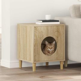 Vidaxl Maison Pour Chat Sonoma 42,5 X 40 X 53 Cm Bois D'ingénierie