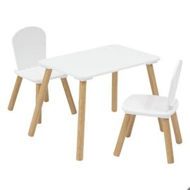 Ensemble table et 2 chaises enfant "Alex" blanc 3 pièces - Atmosphera createur d'interieur