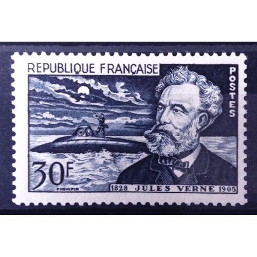Jules Verne 30f Bleu-Noir (Impeccable N° 1026) Neuf** Luxe (= Sans Trace De Charnière) - Cote 9,00 - France Année 1955 - N11040