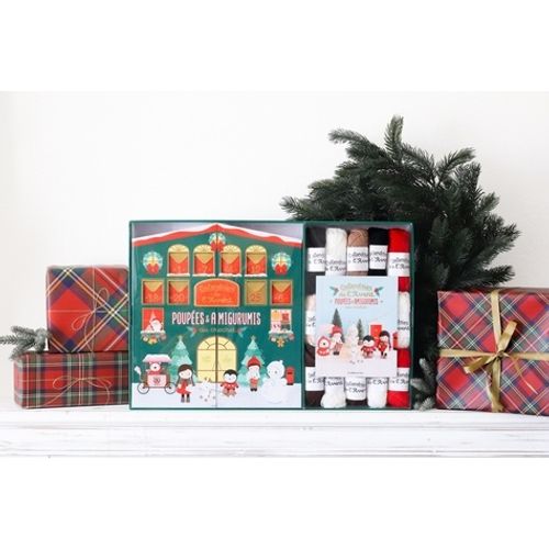 Calendrier De L'avent Poupées & Amigurumis Au Crochet - Avec 1 Livre, 15 Pelotes 100% Coton De 25g, 25 Surprises & La Maison De Noël À Réutiliser