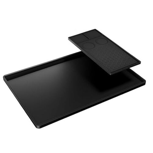 Tapis En Silicone Pour Machine À Café Avec Plateau - 61x40.5x1.1cm - 600g Le Noir