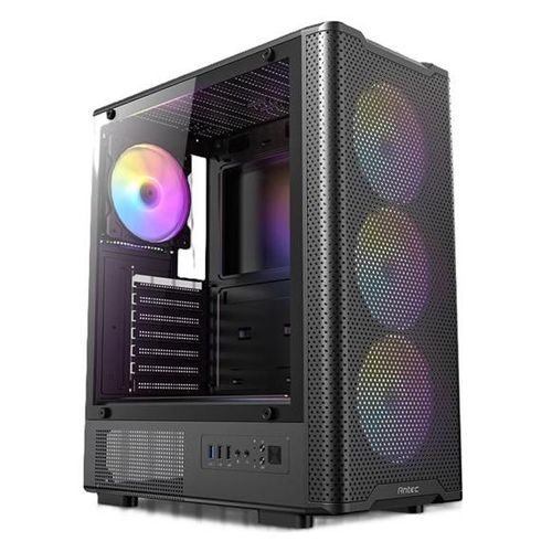 Antec VX310 ARGB - Mid tower jeux - ATX - panneau latéral fenêtré (verre trempé) - pas d'alimentation - USB/Audio/Mic