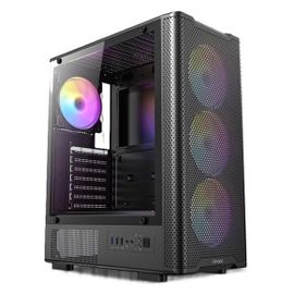 Antec VX310 ARGB - Mid tower jeux - ATX - panneau latéral fenêtré (verre trempé) - pas d'alimentation - USB/Audio/Mic