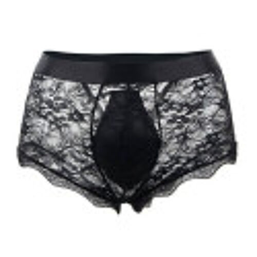Nogenderwear Boxer Ouvert En Dentelle Lacien Noire