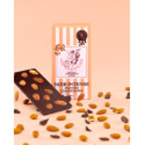 Les Canailles Tablette De Chocolat Aphrodisiaque Noir Intense Amandes Caramélisées 100g