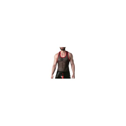 Leader Débardeur En Mesh Tank Top Noir-Rouge