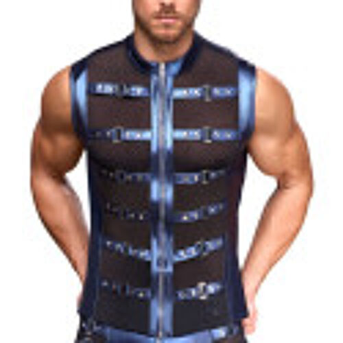 Nek Veste Avec Zip Top Eclino Bleu Métallisé
