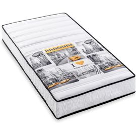 BLUE MOON Matelas Mousse 90x190 New York 5 Zones de Confort Soutien Ferme et Enveloppant Épaisseur 15cm Housse Hypoallergénique Fabriqué en Belgique