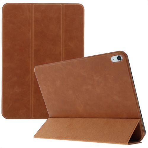 Accezz Coque tablette trifold en cuir iPad 11 (2025) 11 pouces A16 / iPad 10 (2022) 10.9 pouces Cognac
