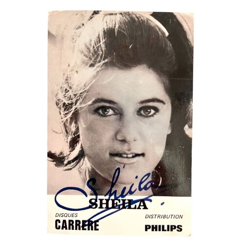 Sheila Carte Photo Promotionnelle Dédicacée – Années 1960 - Sheila Disques Carrere Autographe Manuscrit 