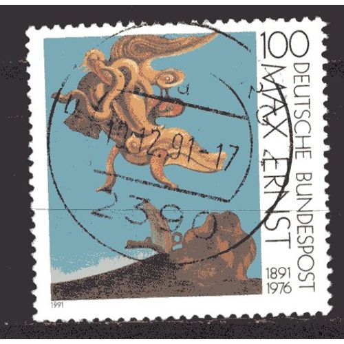 Allemagne Federale 1991 Monument Aux Oiseaux Oeuvre De Max Ernst Yvert N° 1401 Oblitere