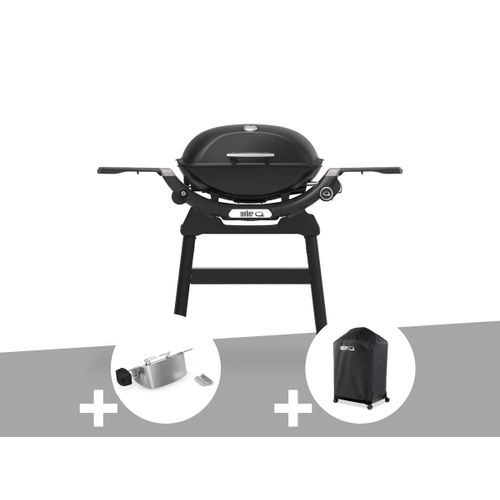 Barbecue à gaz Q 2200N noir avec pied + Rôtissoire + Housse - Weber