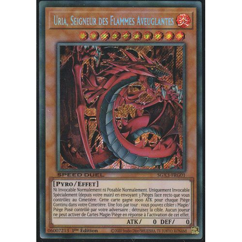 Carte Yu-Gi-Oh - Uria Seigneur Des Flammes Aveuglantes - Sgx3-Frg01 - Secrète Rare -