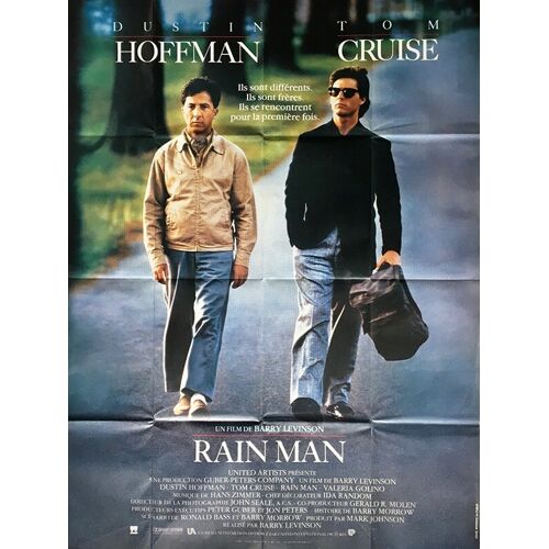Rain Man - Véritable Affiche De Cinéma Pliée - Format 120x160 Cm - De Barry Levinson Avec Dustin Hoffman, Tom Cruise, Valeria Golino - 1989 #