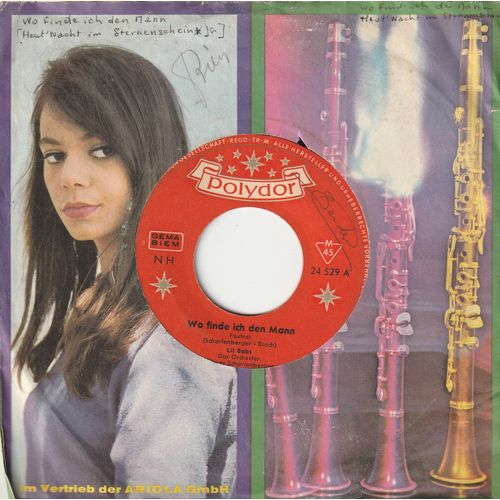 45 Sp Lil Babs Orch, Werner Sharfenberger - Wo Finde Ich Den Mann - Heut' Nacht Im Sternenschein Polydor 24529 - 1961