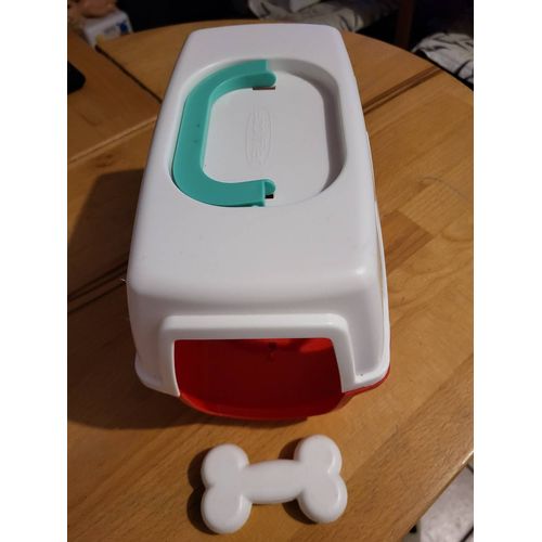 Cage peluche chien avec os