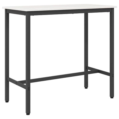 vidaXL table Blanc 100 x 50 x 91 cm Bois d'ingénierie et acier
