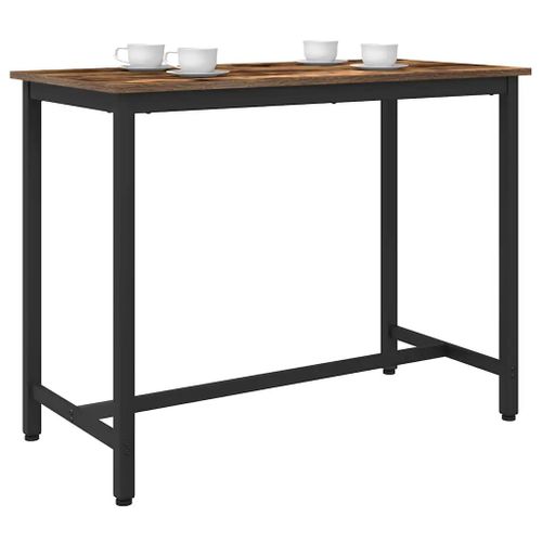 vidaXL table Chêne fumé 100 x 50 x 76,5 cm Bois d'ingénierie et acier