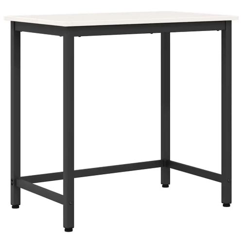 vidaXL table Blanc 80 x 50 x 77 cm Bois d'ingénierie et acier