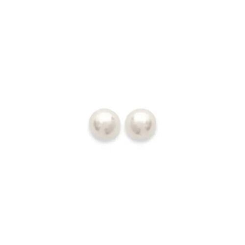 Boucles D'oreilles - Bijouxia - Puces En Perle 5mm - Plaqué Or 18 Carats - État Neuf - Pochette Incluse