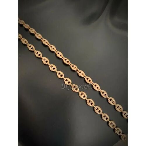 Chaîne - Bijouxia - Grain De Café - Plaqué Or 18 Carats - 50cm - 4mm