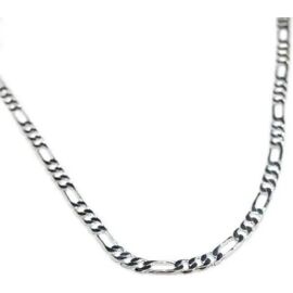 Chaîne Maille Figaro Argent Massif 50cm – Neuf Avec étiquettes, Vieilli, Poinçonné