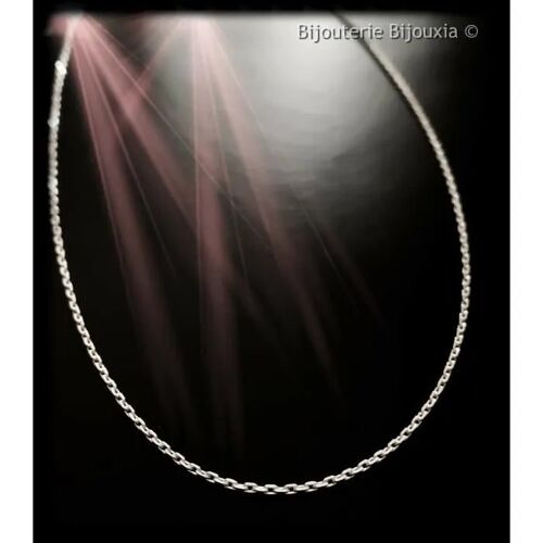 Chaîne De Cou - Argent - 60cm X 1.45mm - Maille Forçat Diamantée - Argent Massif 925 - Poinçonnée