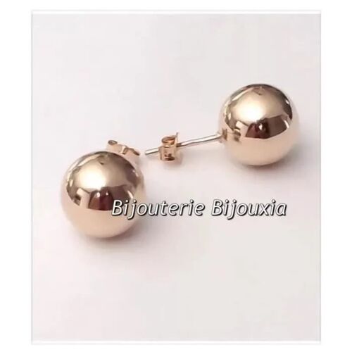 Boucles D'oreilles - Bijouxia - Boules 10mm - Plaqué Or 18 Carats - Qualité Bijouterie - 10 Ans De Garantie
