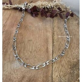 Chaîne Figaro Homme 60 Cm Plaqué Or 18 Carats - Maille Plate 6 Mm - Neuf Avec étiquettes