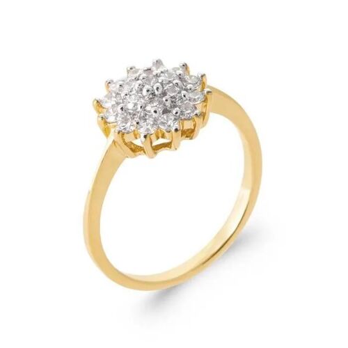 Bague - Bijouxia© - Princesse - Plaqué Or 18 Carats - Oxyde De Zirconium - Tailles 50 À 64