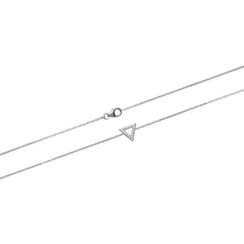 Bracelet - Bijouxia - Triangle Microserti Zirconium - Argent Massif 925/1000 - Rhodié - 18 Cm