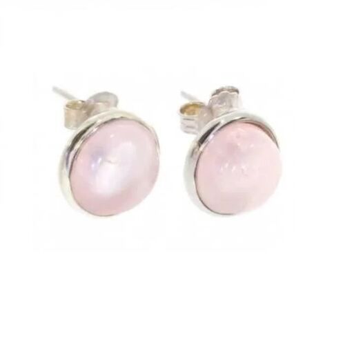 Boucles D'oreilles Puces - Bijouxia - Quartz Rose 10mm - Argent Massif 925/1000 - Rhodié - Femme