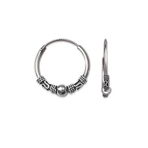 Boucles D'oreilles - Bijouxia - Créoles De Bali - Argent Massif 925/1000 - Femme - Argenté