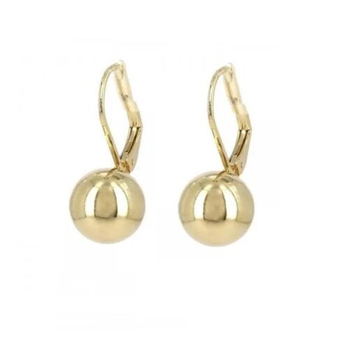 Boucles D'oreilles - Fournisseur Fabricant Français - Dormeuse - 10mm - Plaqué Or 18 Carats - Neuf Avec Pochette
