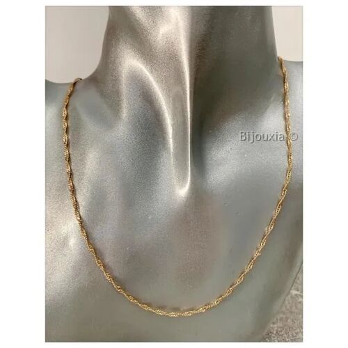 Chaîne De Cou - Bijouxia - Singapour - Plaqué Or 18 Carats - 50 Cm - Maille Fine