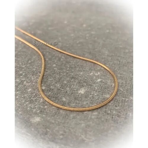 Bijoux - Bijouxia - Chaîne 45 Cm Maille Serpent Ronde Plaqué Or - Femme - 750/1000